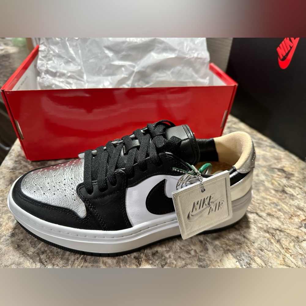 Nike Air Jordan Low Elevate Black/White/Silver women’s size 9 BNWT